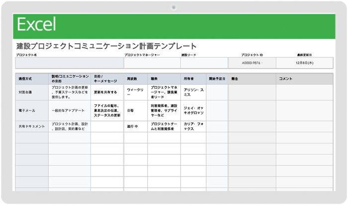 建設プロジェクトのコミュニケーション計画