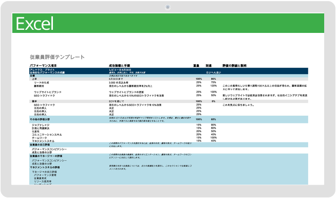 従業員評価フォームテンプレート